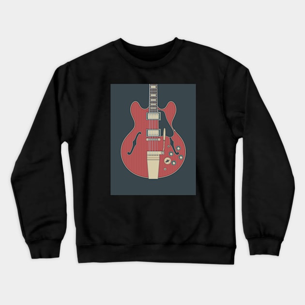 Cherry Vintage Hollow Body Guitar Crewneck Sweatshirt by milhad